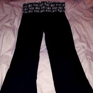 PINK Bootcut Leggings with black/white band